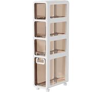 Meuble de rangement avec 4 tiroirs et roulettes, armoire d'angle de grande capacité, commode étroite, rangement vertical pour salle de bain, 4 niveaux