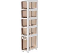 Meuble de rangement avec 4 tiroirs et roulettes, commode d'angle de grande capacité pour salle de bain, design vertical, organiseur à 5 niveaux peu encombrant