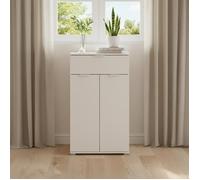 Meuble de Rangement Blanc 2 Portes + Tiroir | Armoire Gain de Place avec Étagères Réglables | Livré Monté pour Chambre/Entrée