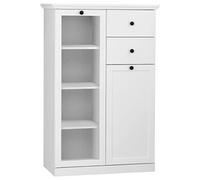 trendteam smart living Meuble Vitrine de Salon avec Beaucoup d'espace de Rangement, Matériau en Bois, Blanc, 81 x 129 x 136,5 cm