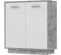 Meuble de rangement bois gris clair blanc (88,9 x 34,2 x 88,1 cm)