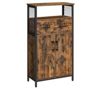 Meuble de rangement buffet 60 x 30 x 108 cm placard avec tiroir et étagère réglable meuble de salle de bain cadre en acier pour salon cuisine style industriel marron rustique et noir 12_0006442