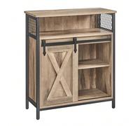 Meuble de Rangement, Buffet, avec Porte de Grange coulissante, Compartiment Ouvert, étagère réglable, Style Industriel, pour entrée, Salon, Cuisine, Bureau Oui au charme industriel : Le rangement est