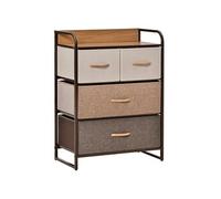HOMCOM Commode Meuble de Rangement 4 tiroirs en Tissu 58 x 29 x 78,5 cm Multicolore
