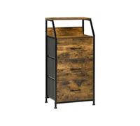 HOMCOM Meuble de rangement colonne style industriel 3 tiroirs MDF 44x29x92 cm Marron