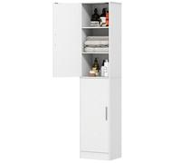 Meuble de rangement colonne - HOMCOM - 2 portes et 4 étagères réglables - 40 x 35 x 180 cm - blanc