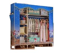 Meuble de Rangement Combinaison De Tuyaux en Acier Garde-Robe Tissu Autoportant Placard Rangement Organisateur Étagère Armoire Moderne(A,126 * 46 * 172cm)