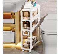 Meuble de rangement compact de salle de bain étanche et facile à nettoyer - Design étroit pour papier toilette - Parfait pour les petits espaces - Meuble de maison élégant et fonctionnel