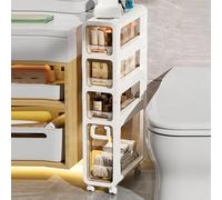 Meuble de rangement compact pour salle de bain - Étanche - Design étroit pour papier toilette - Facile à nettoyer - Parfait pour les petits espaces - Rangement élégant et fonctionnel pour la maison