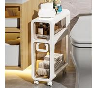 Meuble de rangement compact pour salle de bain étanche et facile à nettoyer - Support étroit pour les petits espaces - Idéal pour les toilettes et les toilettes - Solution de meubles peu encombrante