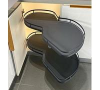 Meuble de rangement coulissant à double niveau pour cuisine, adapté aux meubles de 900 mm, étagère de rangement pivotante d'angle, ouverture à gauche, boîte de rangement coulissante pour angle mort.