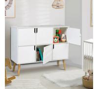 IDMarket - Meuble de Rangement Cube Enfant Emmie avec 6 Cases en Bois Blanc
