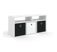 Vicco Meuble de Rangement Cube Hylda, Blanc, 84.4x39cm | pour la séparation des espaces et le rangement de livres et de boîtes