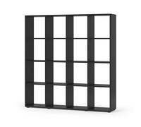Meuble de rangement cube Karree, 138.5x142.5cm, Noir, Vicco 30157