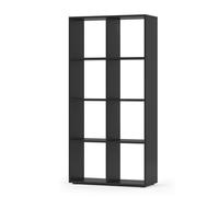 Vicco Meuble de Rangement Cube Scutum, Noir, 143x72cm, pour Une Utilisation comme séparateur de pièce ou étagère Ouverte
