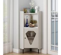 Meuble de rangement d'angle avec portes, bibliothèque d'angle réglable en hauteur, vitrine Curio, design peu encombrant, support en métal, noir