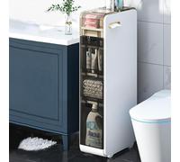 Meuble de rangement d'angle fin pour salle de bain avec roulettes, armoire latérale multi-couches nizer étroite, meuble de sol peu encombrant (taille : 4 l)