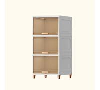 Meuble de rangement d'angle multifonctionnel pour salle de bain - Design compact - Avec porte pliable - Organisateur indépendant en plastique pour toilettes et petits espaces