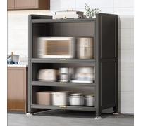 Meuble de rangement de cuisine avec portes transparentes - Rangement autonome multifonctionnel pour micro-ondes, four, épices, casseroles et poêles