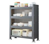 Meuble de rangement de cuisine multifonction - Support de four à micro-ondes à 3 couches avec cadre en métal, organisateur peu encombrant pour épices, casseroles et poêles