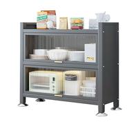 Meuble de rangement de cuisine multifonction - Support de four à micro-ondes à 3 couches avec cadre en métal, organisateur peu encombrant pour épices, casseroles et poêles