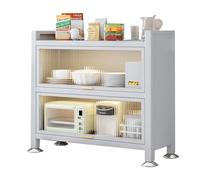 Meuble de rangement de cuisine multifonction - Support de four à micro-ondes à 3 couches avec cadre en métal, organisateur peu encombrant pour épices, casseroles et poêles