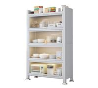 Meuble de rangement de cuisine multifonction - Support de four à micro-ondes à 3 couches avec cadre en métal, organisateur peu encombrant pour épices, casseroles et poêles
