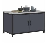 Meuble de rangement de cuisine - vidaXL - Anthracite - Acier - 90x50x53 cm - Modulaire - 1 étagère - 2 portes