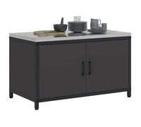 Meuble de rangement de cuisine - vidaXL - Noir - Acier - 90x50x53 cm - Modulaire - 1 étagère - 2 portes