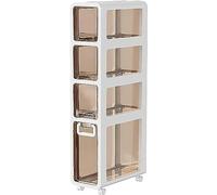 Meuble de rangement de salle de bain avec 4 tiroirs et roulettes, armoire d'angle de grande capacité, commode étroite de rangement verticale pour salle de bain, petits espaces et espaces, installation