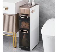 Meuble de rangement de salle de bain avec tiroirs en plastique à 4 niveaux, design fin sur roulettes pour les petits espaces, solution pour économiser de l'espace pour la maison
