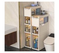 Meuble de Rangement de Salle de Bain Fin, Chariot Organisateur, Tour de Papier Toilette et d'articles Essentiels, Design étroit pour Les espaces restreints de la Salle de Bain(4-Tiers)