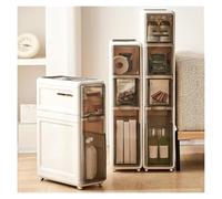 Meuble de Rangement de Salle de Bain Fin de 18 cm - Organiseur de Toilettes étroit avec tiroirs, Meuble autoportant pour Petits espaces (Salle de Bain, buanderie, Chambre)(2-Tiers)