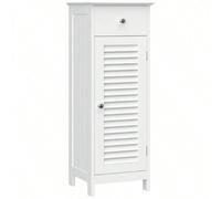 Meuble de rangement de salle de bain, Placard pour chambre, avec tiroir, porte persienne, panneau MDF, 32 x 30 x 87 cm, Blanc Un véritable miracle d'espace avec beaucoup d'espace de rangement - Avec c