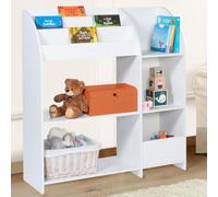 Meuble De Rangement Emma Étagère Jouets Et Bibliothèque Enfant En Bois Blanc Blanc