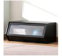 Meuble de rangement empilable en bambou avec portes à charnière pour jouets et divers - 70 x 31 cm - Solution écologique et peu encombrante - Noir