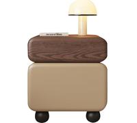 Meuble de Rangement en Bois Massif, Table de Chevet contemporaine, Table de Nuit Polyvalente adaptée aux Chambres à Coucher, Salons et Coins canapé, au Style Vintage.(C,45cm(17.71in))