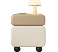Meuble de Rangement en Bois Massif, Table de Chevet contemporaine, Table de Nuit Polyvalente adaptée aux Chambres à Coucher, Salons et Coins canapé, au Style Vintage.(D,45cm(17.71in))