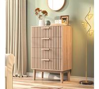 Meuble de Rangement en bois, Meuble Profondeur 30cm, Armoire à tiroirs avec Dispositif Anti-basculement, Commode 4 tiroirs, commode d'enfant, Commode Chambre pour Chambre, Salon, Entrée (4 tiroirs)