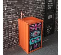 Meuble de rangement en métal robuste de style industriel avec robinet de lavabo et design autoportant pour bar, café, bibliothèque ou salle de bain, couleur orange