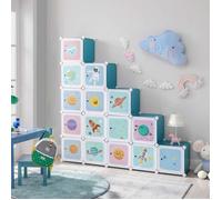 Meuble de rangement enfant 15 cubes - SONGMICS - LPC902Q01 - Armoire modulable - Étagère en plastique