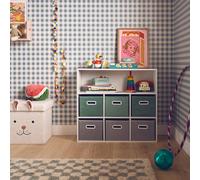 Meuble de rangement enfant 6 paniers velours camille vert TU