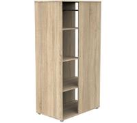 Meuble de rangement enfant - Chêne doré - Décor bois - Avec étagères et penderie - Babyprice Up