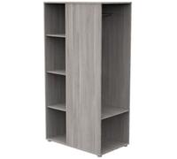 Meuble de rangement enfant - Chêne silex - Avec étagères et penderie - Décor bois - Babyprice Up