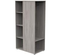 Meuble de rangement enfant - Chene silex - Avec étageres et penderie - Décor bois - Babyprice Up
