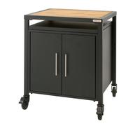 Meuble De Rangement équipé avec un plateau acacia & 4 Roues