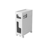 Meuble de Rangement étroit de 20 cm pour Salle Bain Unité de Rangement Mince avec tiroirs Transparents, poignées roulettes, Chariot Roulant Peu encombrant pour Les Petits espaces(2-Tiers)