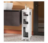 Meuble de Rangement étroit de 20 cm pour Salle Bain Unité de Rangement Mince avec tiroirs Transparents, poignées roulettes, Chariot Roulant Peu encombrant pour Les Petits espaces(3-Tiers)
