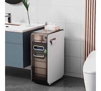 Meuble de rangement étroit en plastique pour salle de bain - Économie d'espace - Pour salon, chambre à coucher et cuisine - Étagère autonome avec tiroirs