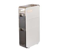 Meuble de rangement fin à 4 niveaux sur roulettes pour salle de bain - Gain de place - Grande tour avec porte-papier toilette haute capacité et tiroirs pour les petits espaces